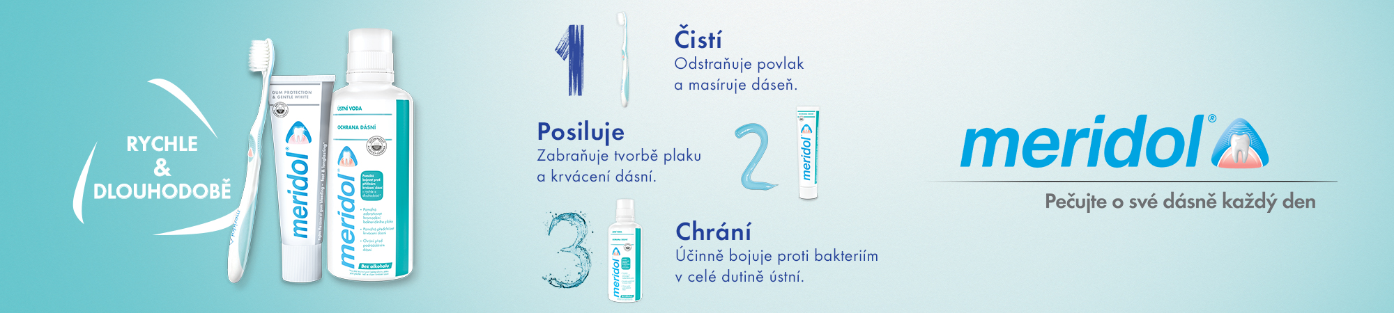 Obrázok MERIDOL Gum protection Gentle White Zubná pasta pre ochranu ďasien a jemné bielenie 3x 75 ml (2)