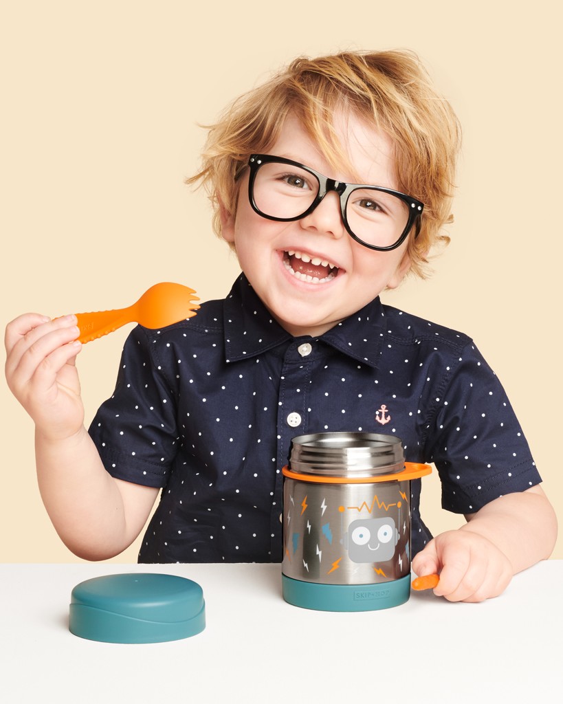 Obrázok SKIP HOP Spark style termoska na jedlo s lyžičkou/vidličkou robot od 3 rokov 325 ml