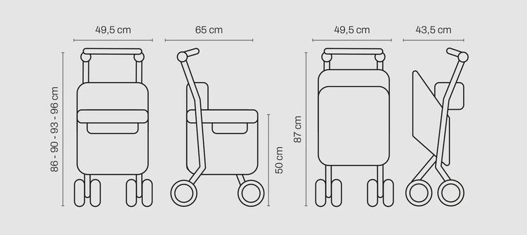 Obr&aacute;zek CARLETT Senior comfort pro n&aacute;kupn&iacute; ta&scaron;ka na kolečk&aacute;ch světle &scaron;ed&aacute; 36l (4)