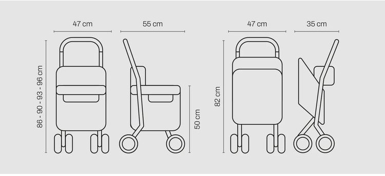 Obrázek CARLETT Senior comfort nákupní taška na kolečkách světle šedá 29l (4)