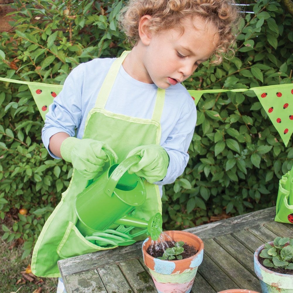 Obrázok BIGJIGS Toys záhradná súprava náradie v plátennej taške zelená 6 ks (3)