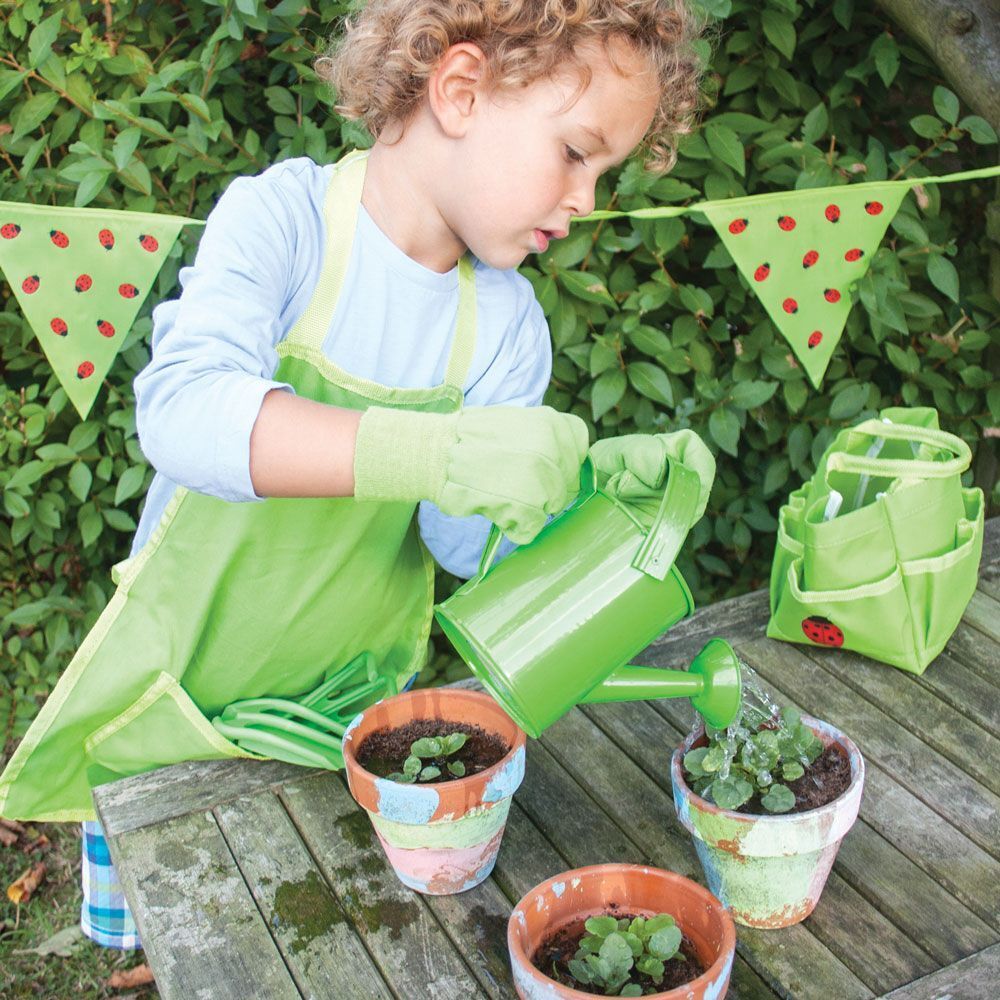 Obrázok BIGJIGS Toys záhradná súprava náradie v plátennej taške zelená 6 ks