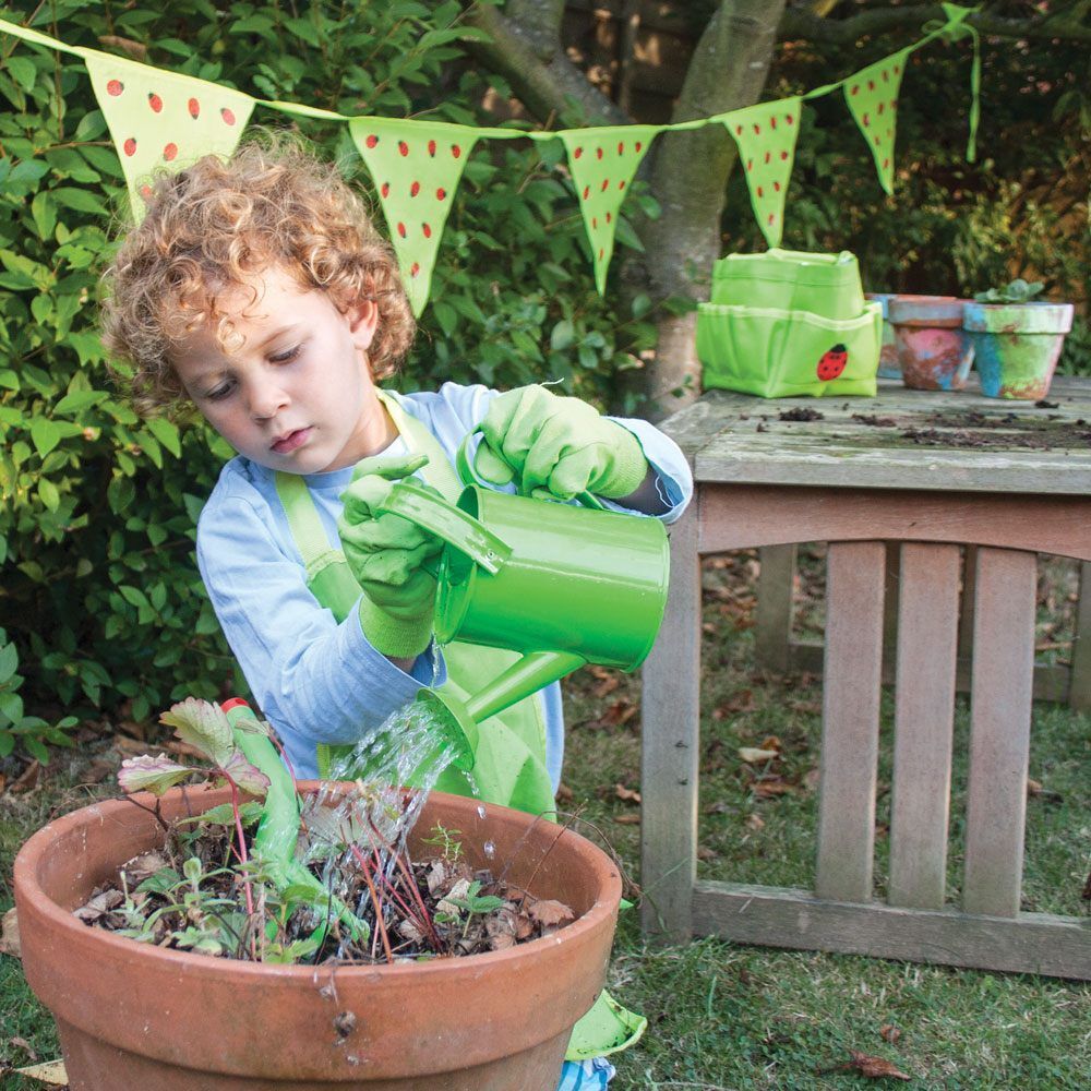 Obrázok BIGJIGS Toys záhradná súprava náradie v plátennej taške zelená 6 ks (2)