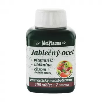 MEDPHARMA Jablčný ocot + vitamín C + vláknina + chróm 107 tabliet