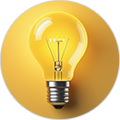 ikona se žárovkou