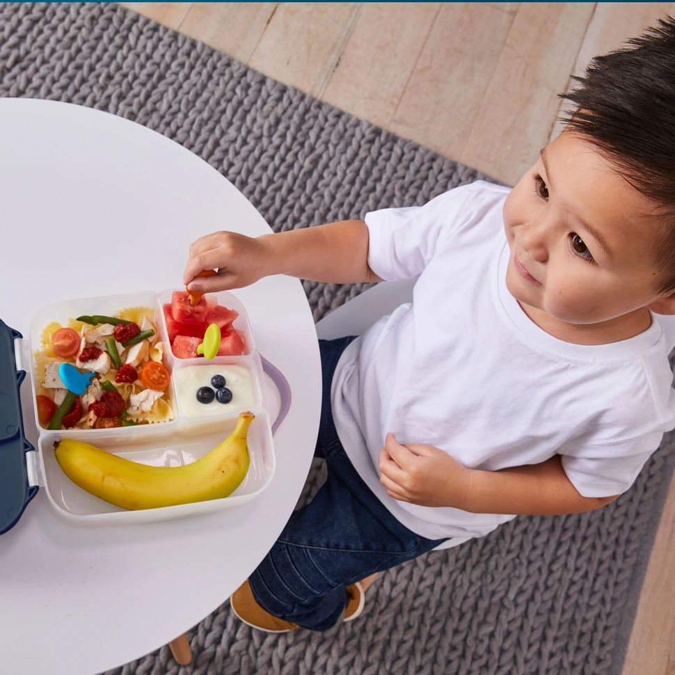 Obr&aacute;zek B.BOX Svačinov&yacute; box velk&yacute; modr&yacute;/&scaron;ed&yacute;