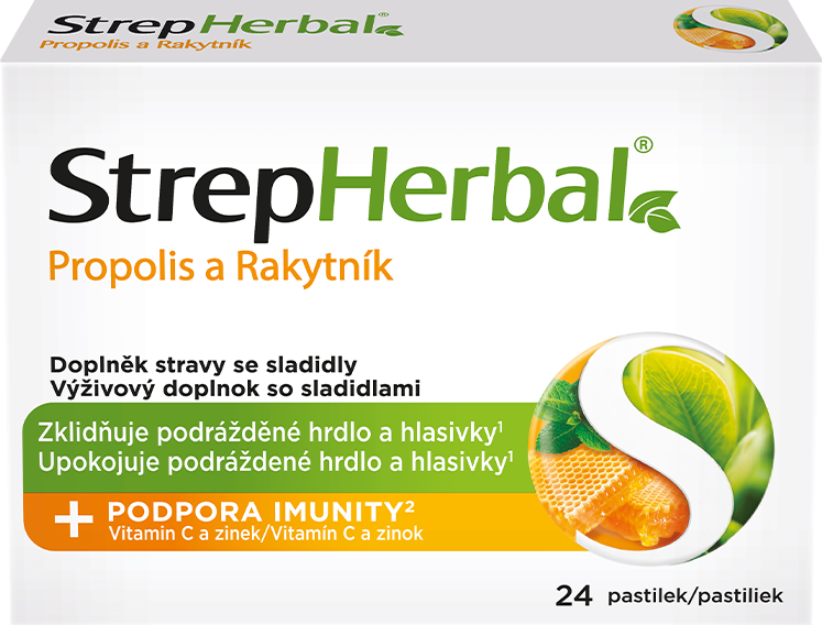 Obrázok STREPHERBAL Propolis a rakytník 24 pastiliek (2)