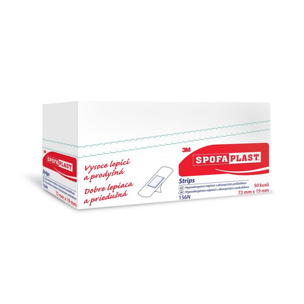 Obrázok 3M™ SPOFAPLAST 156 N Kusová textilná náplasť 72 x 19 mm 5 kusov