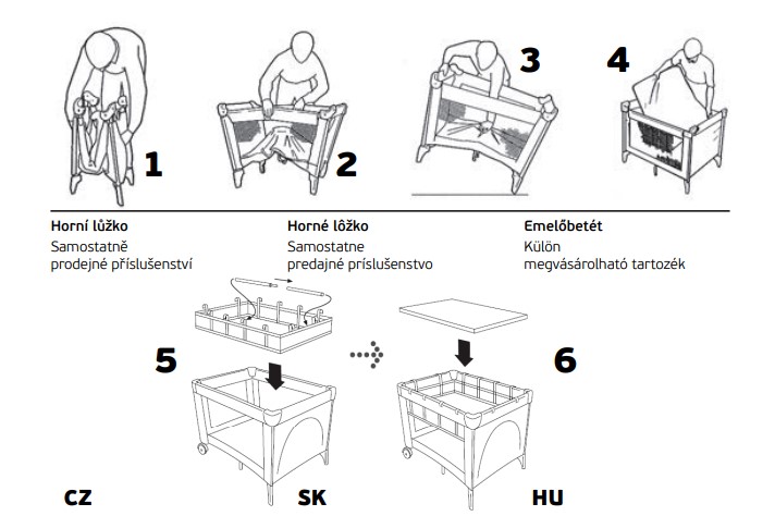Obrázok PETITE&MARS Postieľka cestovná Koot Lion Grey 120×60 cm