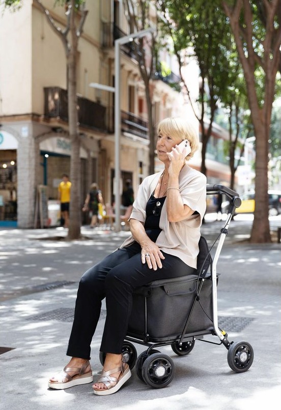 Obr&aacute;zek CARLETT Senior comfort pro n&aacute;kupn&iacute; ta&scaron;ka na kolečk&aacute;ch tmavě &scaron;ed&aacute; 36l (2)