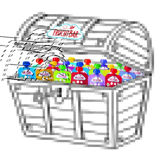 Obr&aacute;zek FRUCHTBAR Bio ovocn&aacute; kapsička s jablkem a jahodou 6m+ 100 g