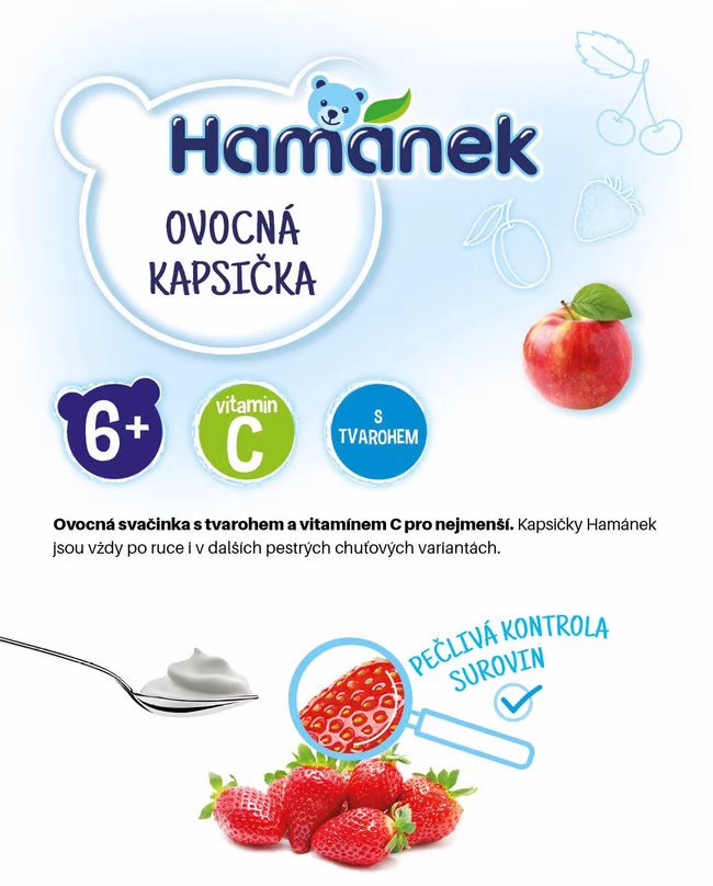Obr&aacute;zek HAM&Aacute;NEK Jahoda s tvarohem 6m+ 100 g
