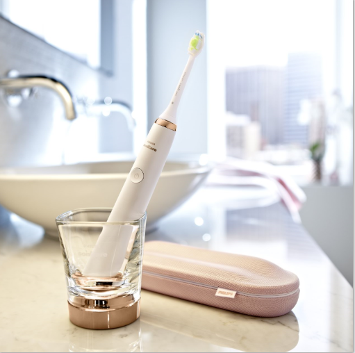 Obr&aacute;zok PHILIPS DiamondClean Rosegold HX9312/04 Sonick&aacute; elektrick&aacute; zubn&aacute; kefka s nab&iacute;jac&iacute;m poh&aacute;rom (4)