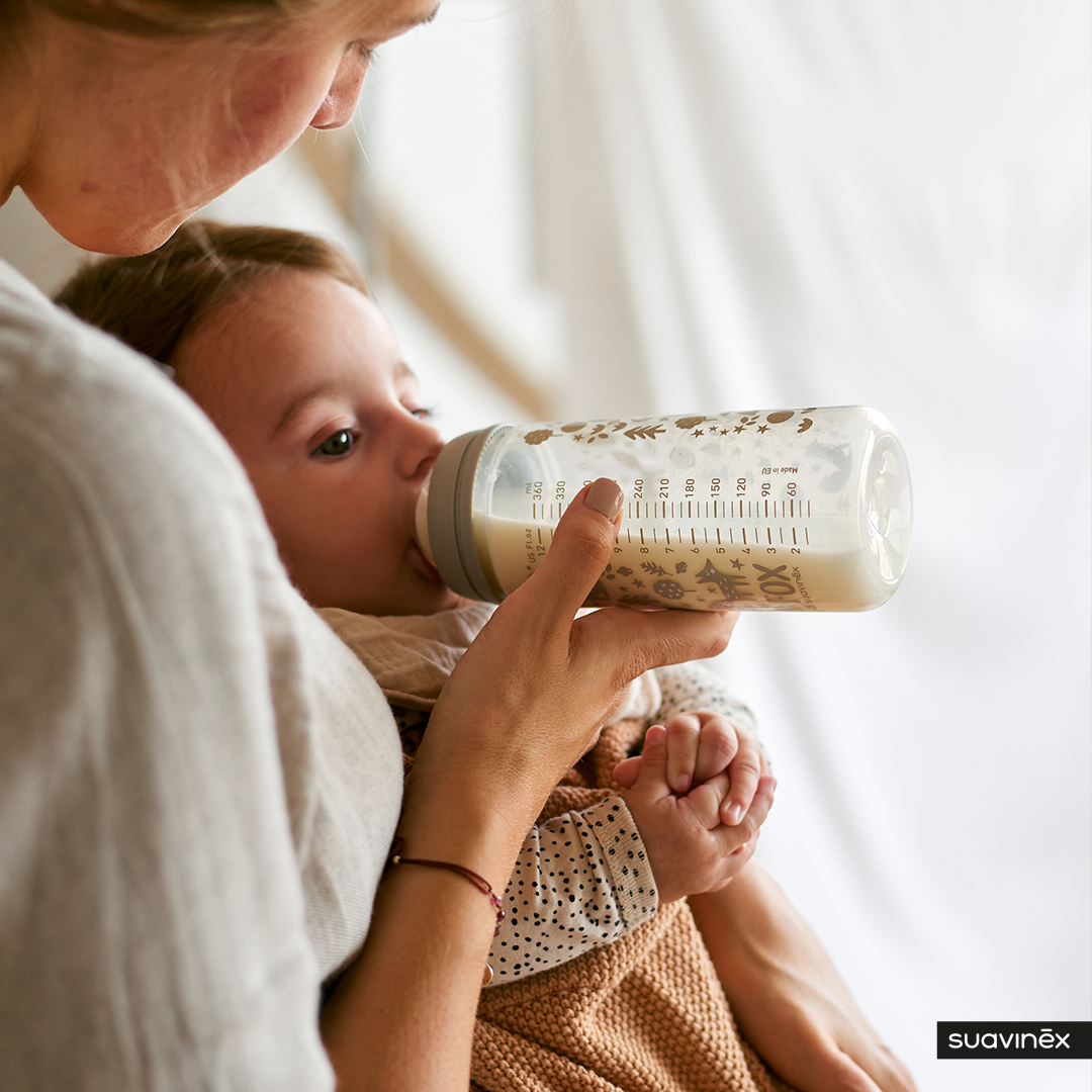 Obr&aacute;zok SUAVINEX Sada fľa&scaron;a 270ml + 150ml + cuml&iacute;k celosilik&oacute;nov&yacute; 0/6m+ klip fox