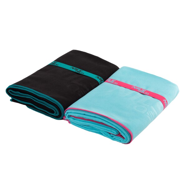 Obrázek NILS Aqua NAR13 ručník z mikrovlákna černo-modrý 200 x 90 cm (3)