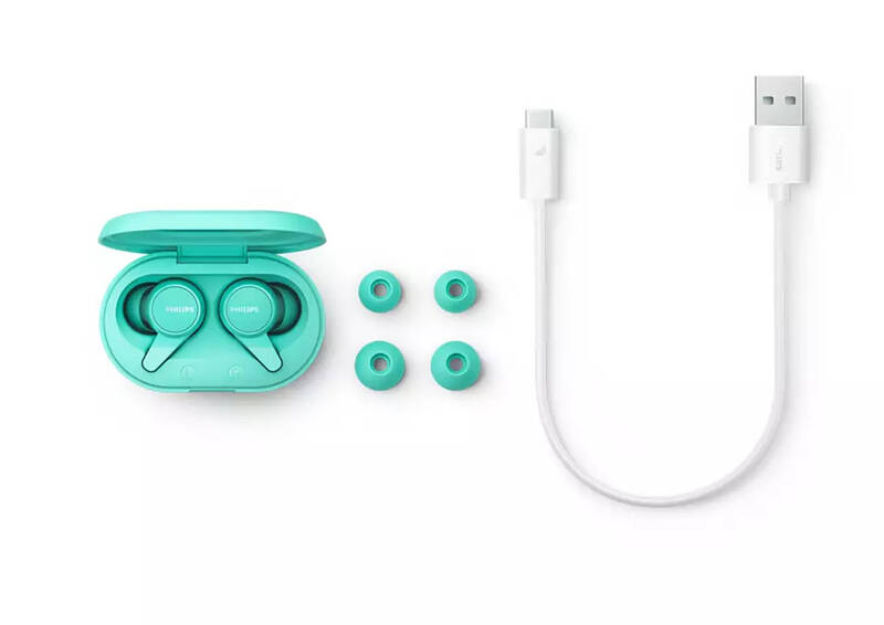 Obrázek PHILIPS TAT1207BL/00 bezdrátová sluchátka v modré barvě