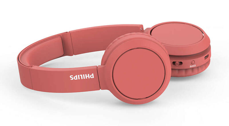 Obrázek PHILIPS TAH4205RD/00 bezdrátová sluchátka na uši v červené barvě